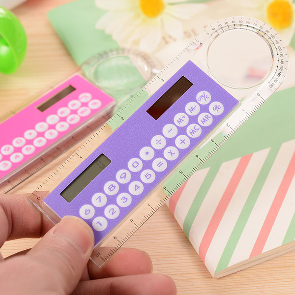 Creative ruler shape plastic calculator 8-bit display mini count multi-function calculator student stationery