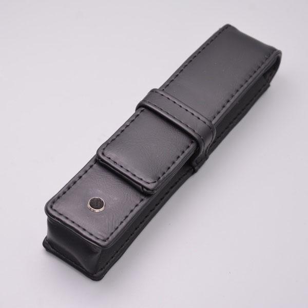 High Quality 1pc Gift Black Leather Pen Bag Stationery Pencil Case For One Pen M Brand New Pouch