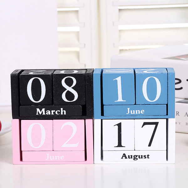 Zakka Creative wooden calendar desktop decoration manual calendar Photography props home office desktop decorations wooden ornaments cute