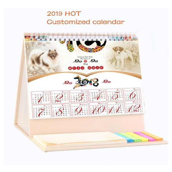 2019 customized Calendar Paper LOGO Free Desk Calendar Office and Business Desk Calendar Wholesale for Company or Others