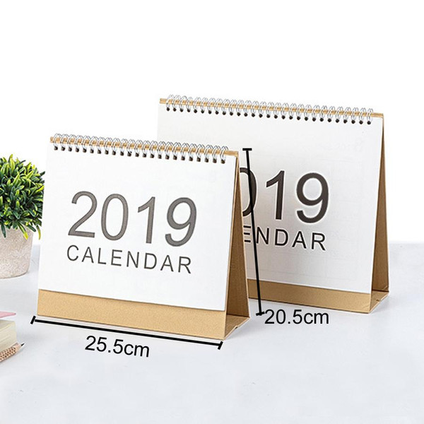 Wholesale Office Desktop White Stand Simple Large Size Calendar 2019 Writable Weekly Planner Monthly List Plan Daily Calendar DH0645