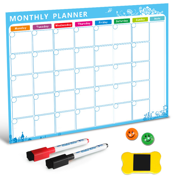 Magnetic whiteboard Dry erase on board Magnets fridge To -do List Monthly Daily planner Organizer for kitchen