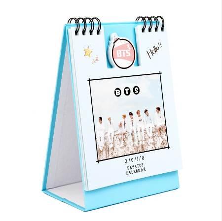 Kpop BTS Army Bomb 2018 Desk Calendar Bangtan Boys Mini Picture Photo Album Jimin Suga V Rap Monster Fan Made Cards