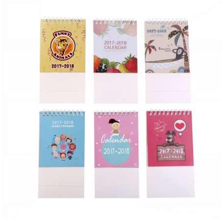 2018 Lovely DIY Animals fruit Mini Desktop Paper Calendar dual Daily Scheduler Table Planner Yearly Agenda Organizer