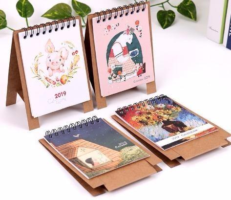 New Arrived 2019 Fresh Style DIY Mini Desktop Paper Calendar Dual Daily Scheduler Table Yearly Agenda Organizer