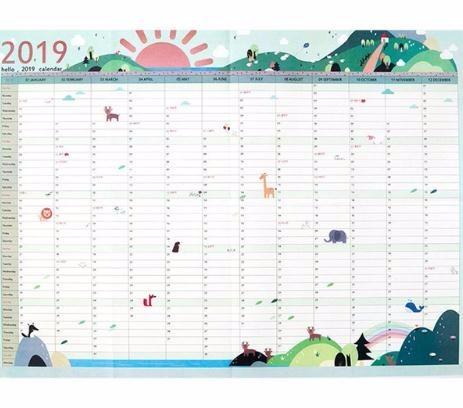 2019 Year 365days Paper Wall Calendar Office School Daily Planner Notes Large Study New Year Plan Schedule