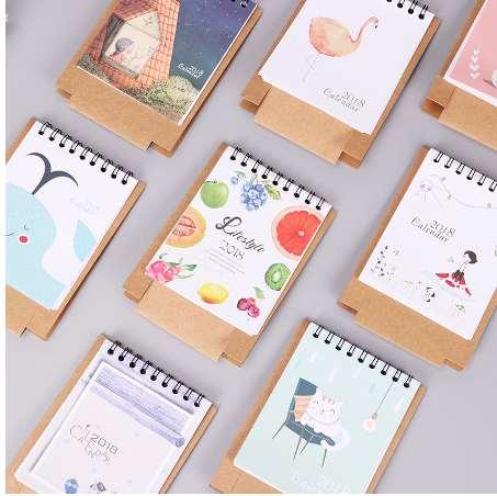 Animals Series Calendars Plan Notebook Cute Mini Office Cat Dog Desk Paper Calendar Gift Daily Plan Table Manage the