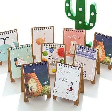 2018 Newest Kawaii DIY Animals Mini Desktop Paper Calendar Dual Daily Scheduler Table Planner Yearly Agenda Organizer