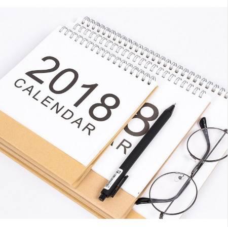 2018 Table Calendar Basic Coil Spiral MUJI Style Desk Calendar Daily Rainlendar Desktop Calendar