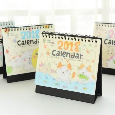 Cute Cartoon Animals Mini Table Calendars Creative Desk Planner Calendar September 2017 to December 2018