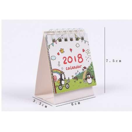 1 Set Cute 2018 Mini Desk Calendar Cartoon Organizer Schedule & To Do List Daily/ Desktop Calendar desk calendario stationery