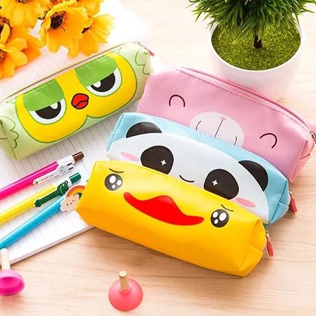 High-capacity Cartoon Pen Case Cute Animal Pen Bag Creative Pencil Case PU Waterproof Stationery Office School Supplies