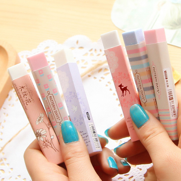Kawaii Cartoon Pencil Erasers For Office School Kids Prize Writing Drawing Wholesale 1Pc Stationery Supplies