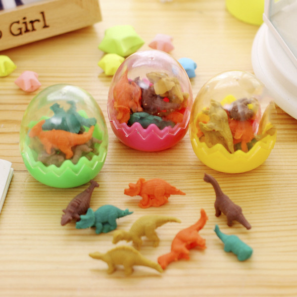 Novel Mini Dinosaur Egg Eraser Color Dinosaur Erasers Students Souvenirs Kids Fantastic Toys Gift School Supplies WJ017