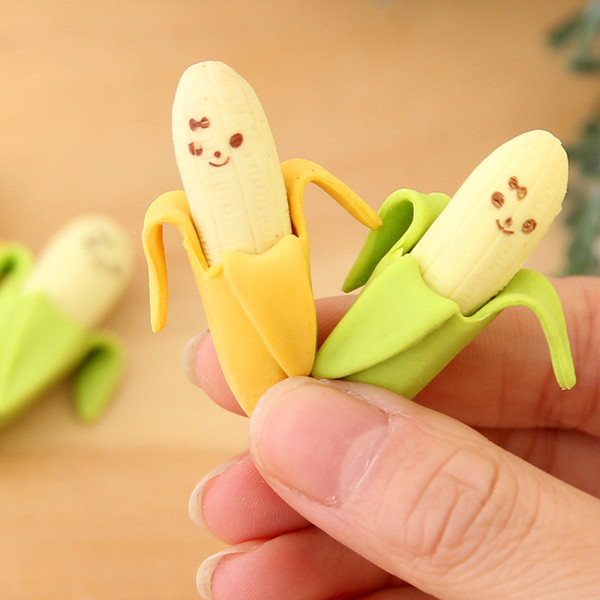 Korean creative stationery banana style eraser 2pcs/pack School supplies student gifts 250pcs