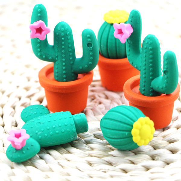 Green Cacti Eraser Classroom Office Supplies Cartoon Plant Erasers Exam Necessary Student Game Prizes Stationery Gift 0 55xd C R