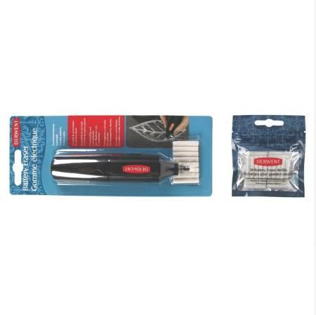 Derwent Battery Operated Eraser Replacement Erasers Refills Artist Precise Media Removal Tools