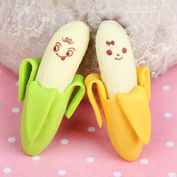 20Pcs New Creative Simulation Banana Eraser Office Supply Rubber Eraser Student stationery Free Shipping Material Escolar