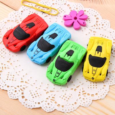 Creative Children cartoon stationery rubber cute Sports car eraser pupil award gift Emoji Eraser NWW9