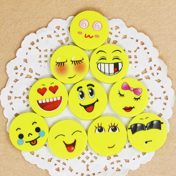 New creative cartoon smile eraser lovely emoji erasers novelty student stationery school supplies children eraser T3I0249