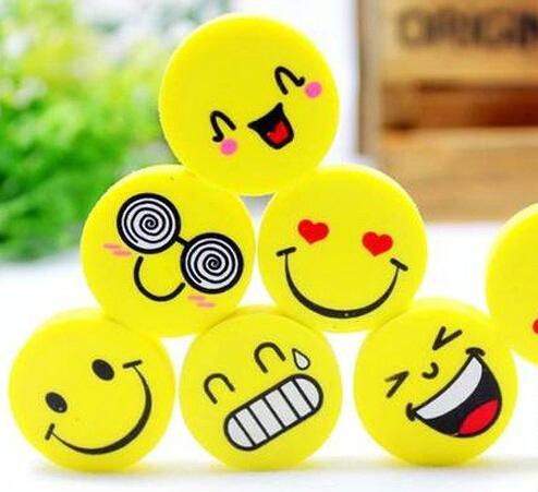 Children School supplies 2.5*0.5cm Lovely Smiling Face Eraser, Emoji Eraser ETM17