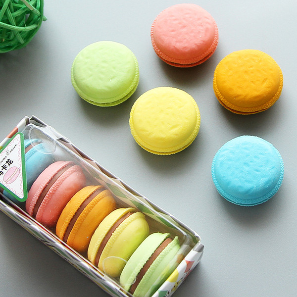 Macaron Rubber Pencil Eraser Students Rewarding Kids Gift Stationery Goods for Office School