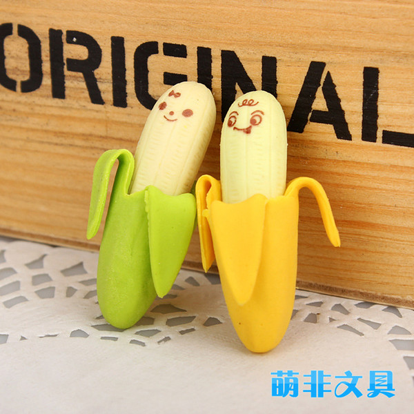 Wholesale - new arrive adorable sweet super simulation skinned the banana modelling eraser cartoon era