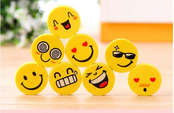 Emoji Eraser Emotion Kawaii Eraser Novelty Stationery School Supplies Wholesale Cartoon Rubber Erasers