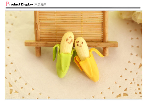 2015 new arrive Promotion Sale New Creative Simulation Banana Eraser/ Office Supply Rubber Eraser/ Stationery Gifts