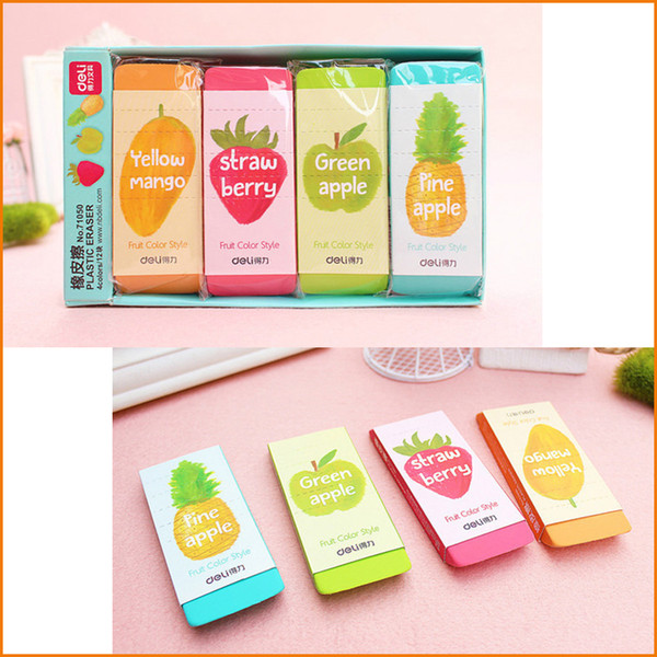 Deli Novelty (Large Size) Candy Color Fruit Smell Pencil Erasers, Cute Kawaii Stationery Office And School Supplies For Kids Children