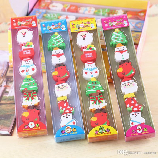 Wholesale-Christmas eraser Cartoon borracha escolar Kawaii gomme silgi school supplies material escolar erasers radiergummi papeleria