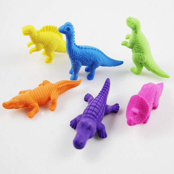 Cartoon Animals Dinosaur Crocodile Pencil Eraser Cute Rubber Correction Erasers Student Stationery School Supplies Kids Gift Promotion