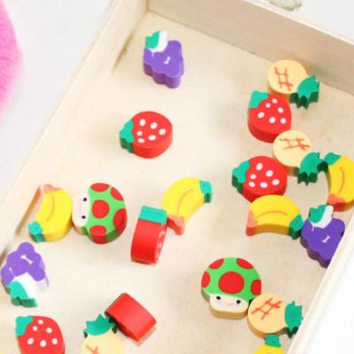 50pcs New Novelty Students Children Lovely Colorful Fruit Pencil Rubber Eraser Free Shipping Free Shipping