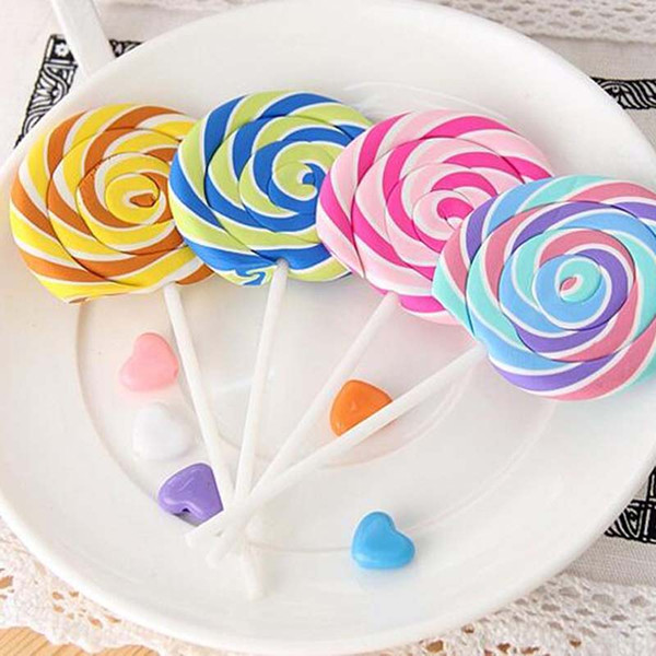 10 pcs/lot Cute Cartoon Lollipop Rubber Erasers For Kids Lovely Creative Stationery Gift Wholesale Free shipping Student Prize