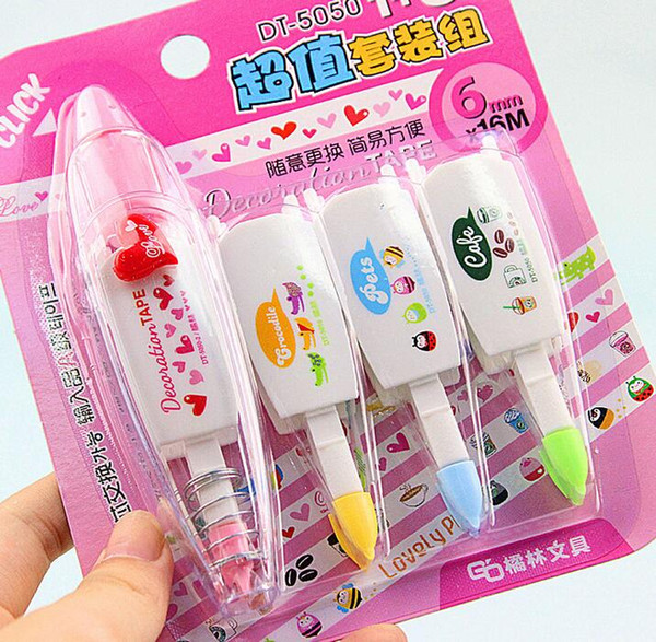 Wholesale-Korea Stationery kawaii Novelty Decorative Correction Tape Correction Fluid School & Office Supply replacement tape set