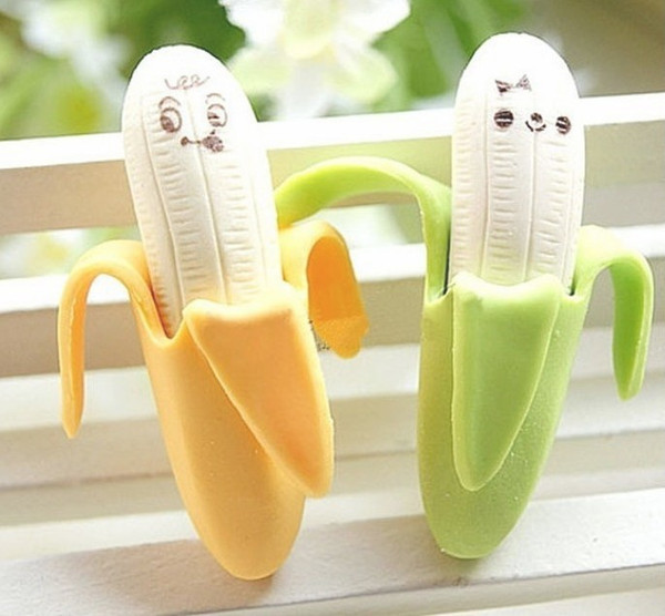 Korean creative stationery banana style eraser 2pcs/pack School supplies student gifts