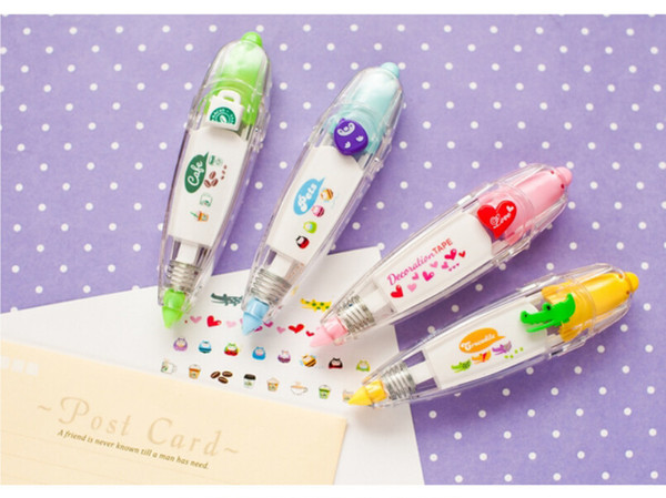 Kawaii Colorful Correction Tape DIY Cute Cartoon School Supplies Material For Kids Gift Korean Stationery Free shipping