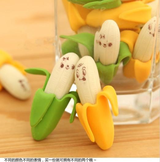 8Pcs Banana Expression Eraser Fruits Eraser Lovely Fruit Shape Mini Eraser School Correction Supplies Children Learning Toys