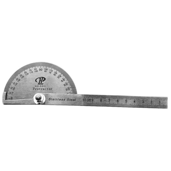 New Portable Multi Function Stainless Steel Round Head Protractor Angle Ruler Mathematics Measuring Tool