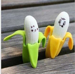 Creative banana eraser students rubber lovely cartoon banana eraser one pair of dress 0111