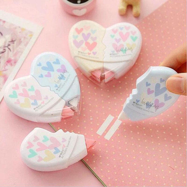 2 Pcs/Pair Love Heart correction tape material escolar kawaii stationery office school supplies papelaria 10M