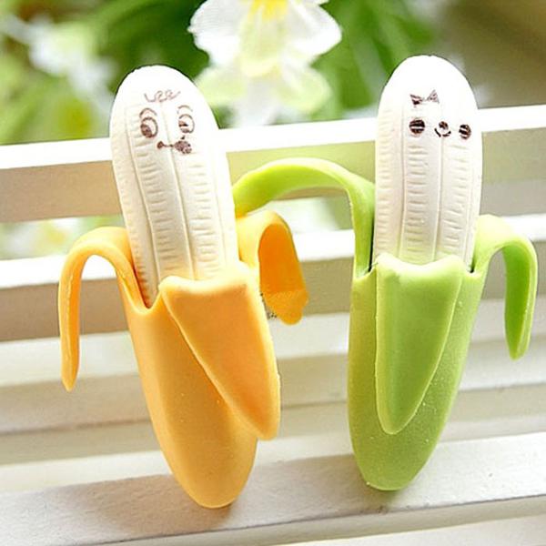 2pcs Cute Cartoon Fruit Style Banana Eraser Children's day Gift Kids Stationery Promotion Gift