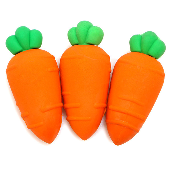 3 pcs/set novelty Carrot rubber eraser creative kawaii stationery office school supplies papelaria gift for kids