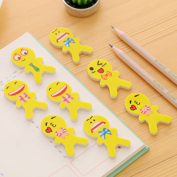 Lovely Gift Eraser Children School Classroom Learning Supplies Painting Articles Yellow QQ Emoji Cartoon Erasers Many Styles 0 17dc C