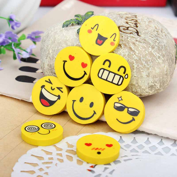 Mini Cute Cartoon Kawaii Rubber Smile Face Emoji Eraser For Kids Gift School office Supplies Korean Papelaria