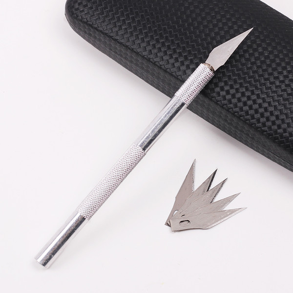 1 Set Metal Handle Scalpel Blade Knife Wood Paper Cutter Craft Pen Engraving Cutting Supplies DIY Stationery Utility Knife