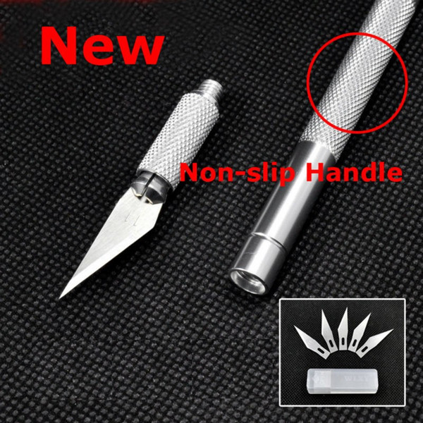 Non-Slip Metal Scalpel Knife Tools Kit Cutter Engraving Craft knives + 5pcs Blades Mobile Phone PCB DIY Repair Hand Tools