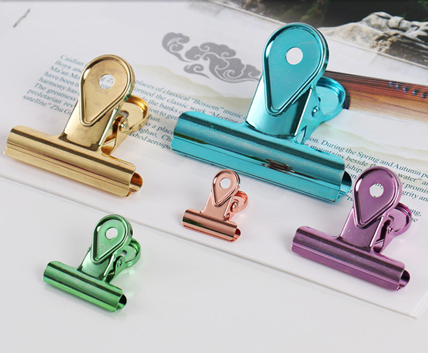 Fashion Copper Bulldog Paper Clips Strong Metal Waterdrop Design Gold Black Bulldog Clips Oil-Rubbed Bronze Binder Paper Clips 5 Size