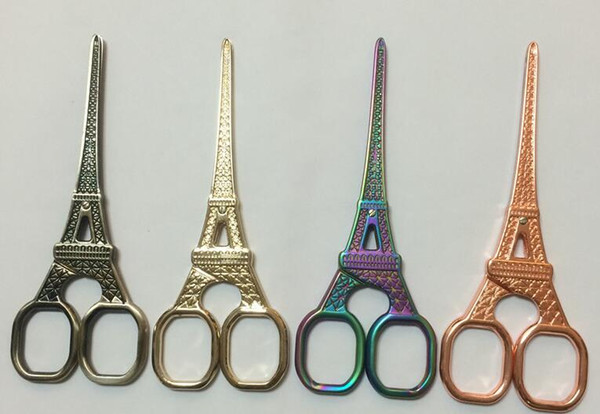 Free shiping Eiffel tower scissors vintage style Stainless steel handmade household stationery scissors