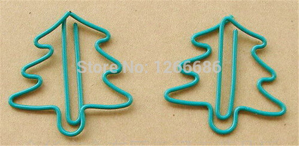 5000pcs/lot Green Christmas tree Paper clip bookmark Office supply